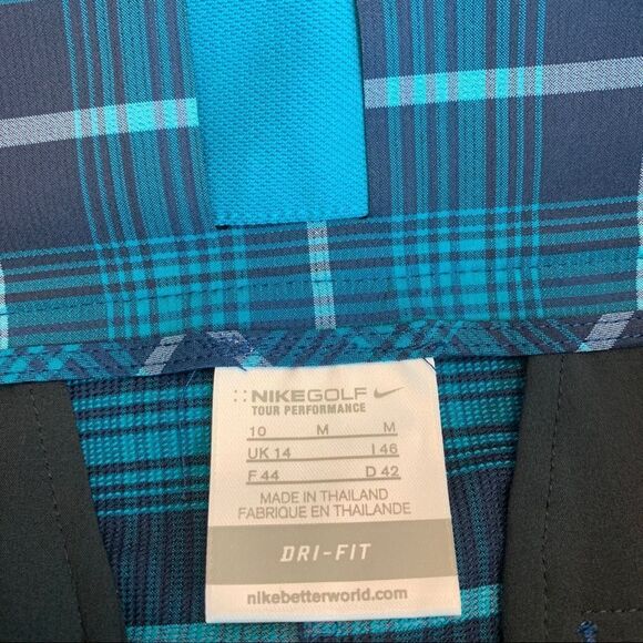 Nike golf blue plaid check skirt Sz 10 NWOT belted pockets - Picture 6 of 11
